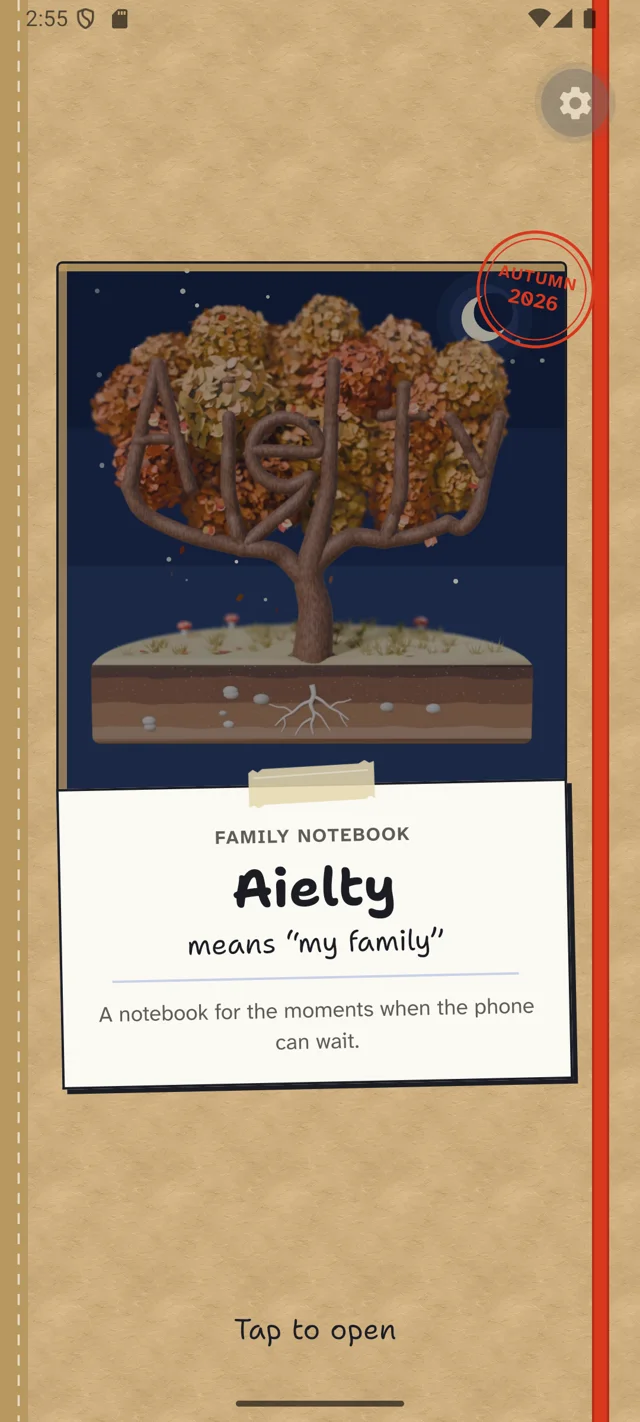 Aielty's family notebook cover